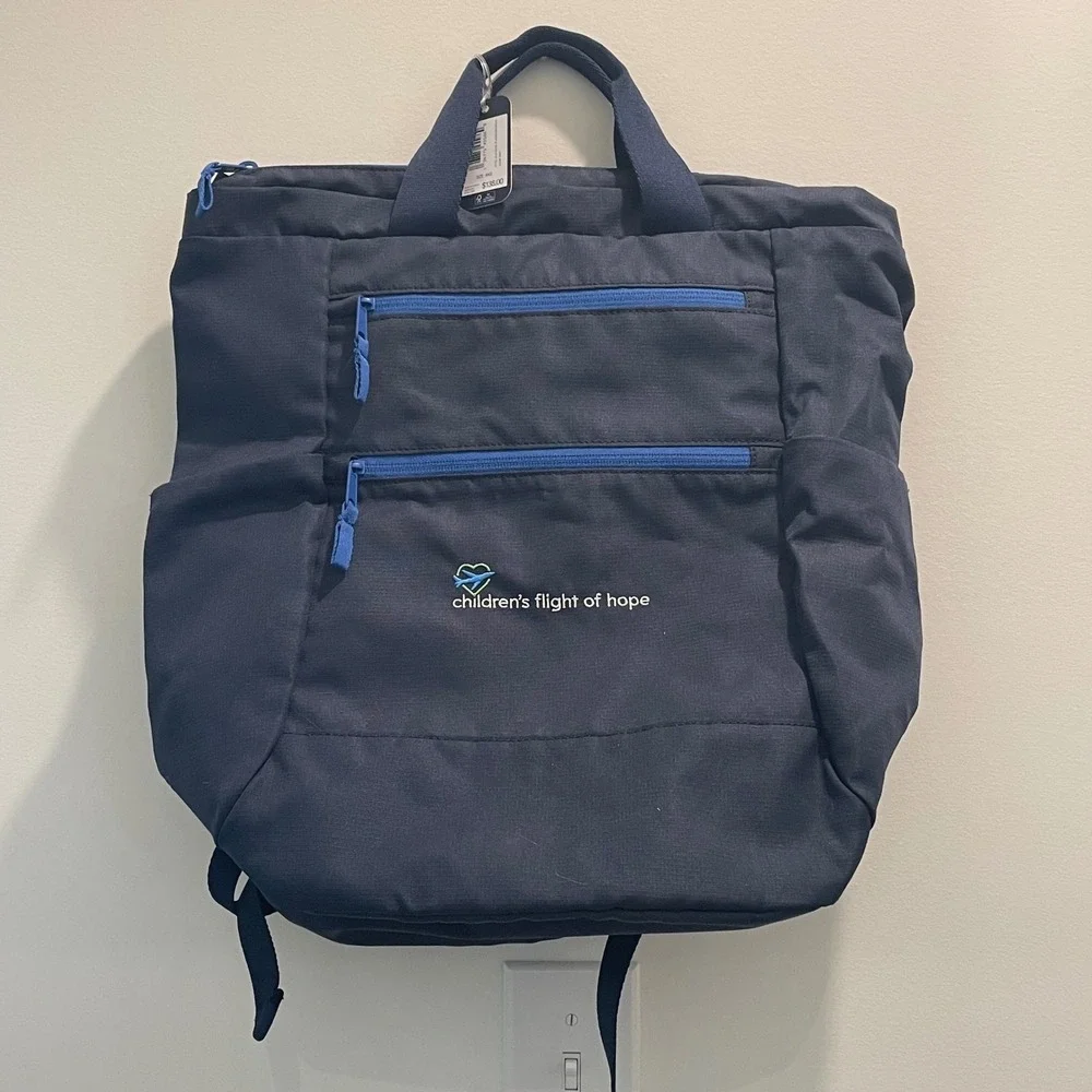 Johnnie-O Navy Blue Convertible Backpack Tote Children's Flight of Hope NWT